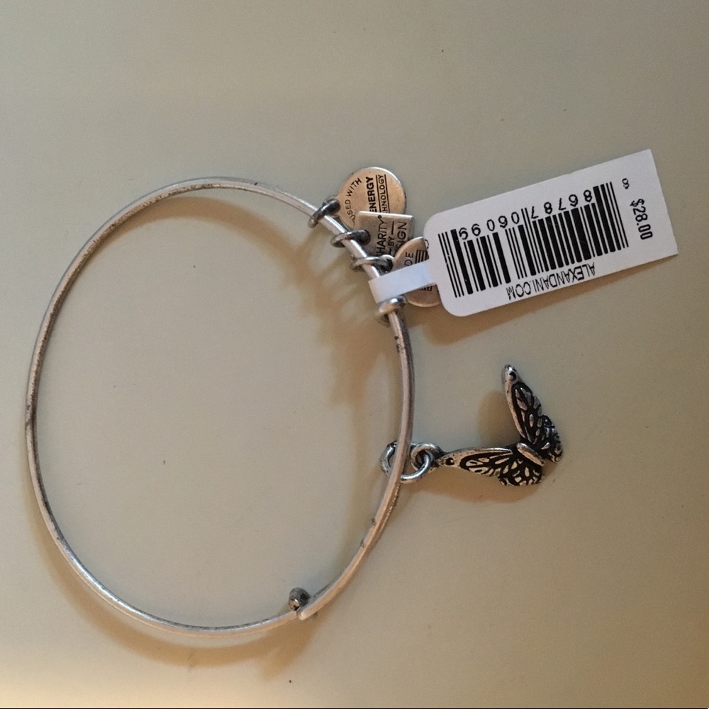 ALEX AND ANI SILVER BRACELET WITH BUTTERFLY